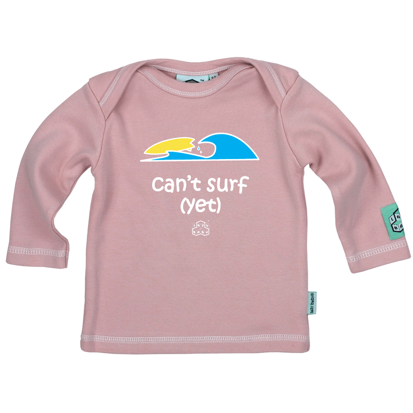 Newborn Gift for Baby Surfers - Can't Surf Yet Baby T Shirt - Lazy Baby