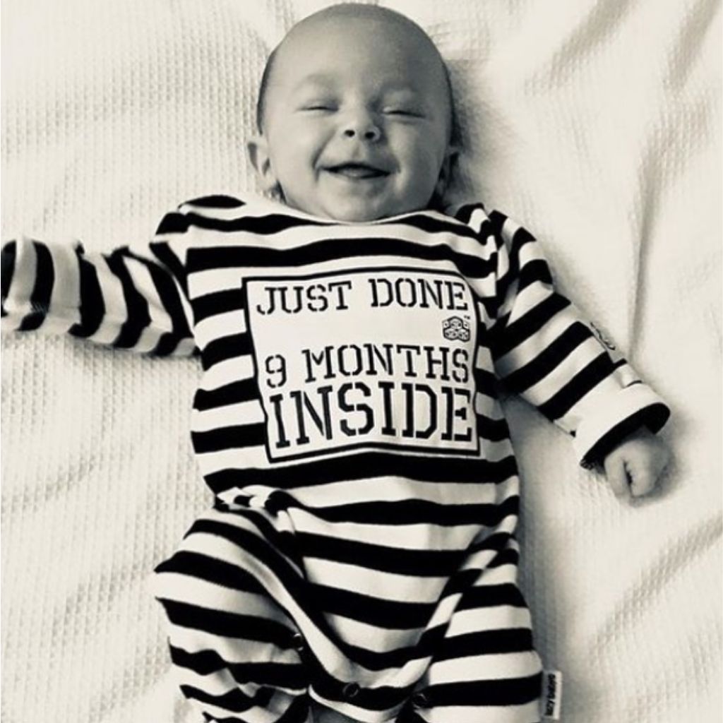 Just Done 9 Months Inside® New Born Baby Grow- Baby Shower Gift - Coming Home Outfit by Lazy Baby®