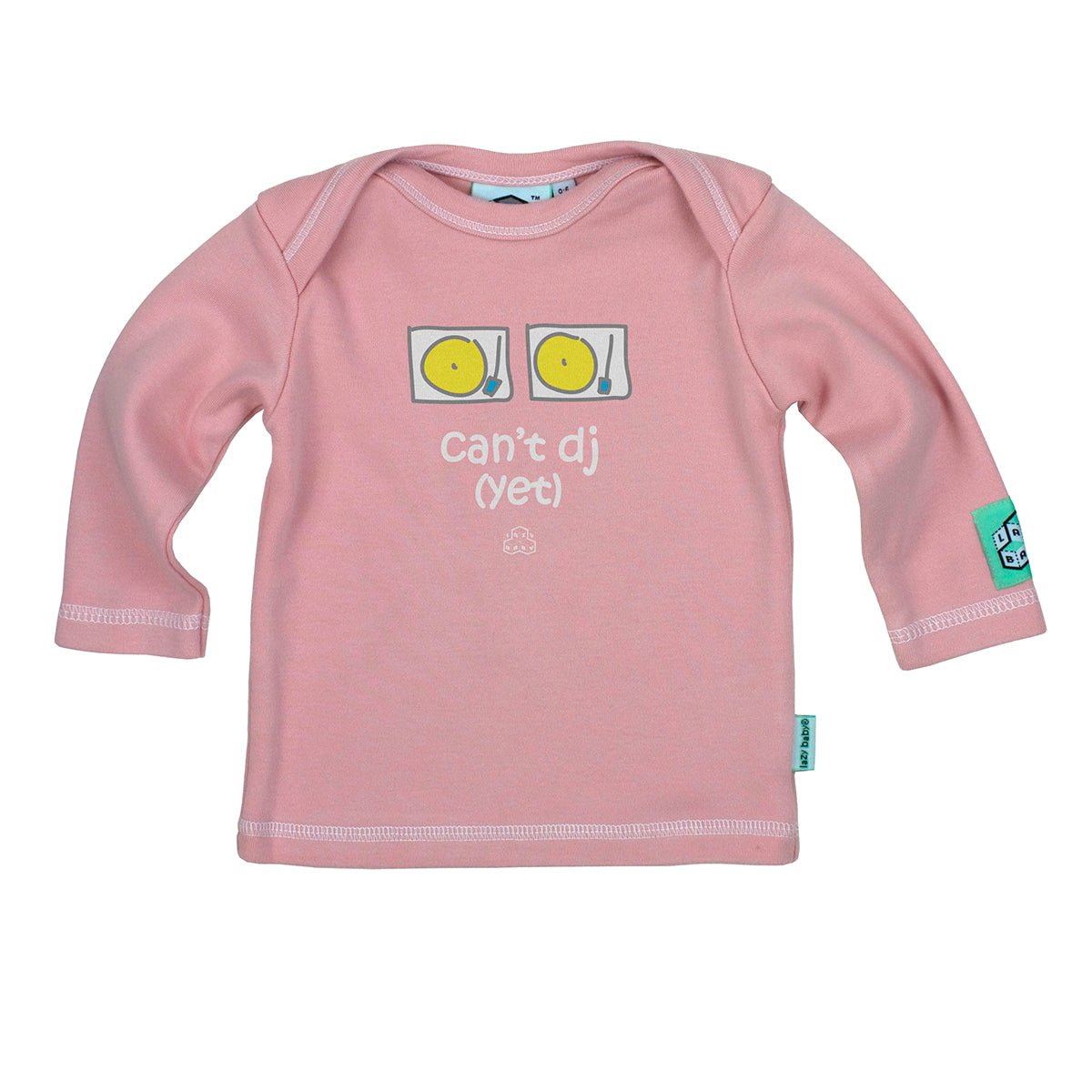 Baby Girl Gift for DJs | Can't DJ Yet Baby T Shirt | Funny Newborn Gift for Music Lovers - Lazy Baby