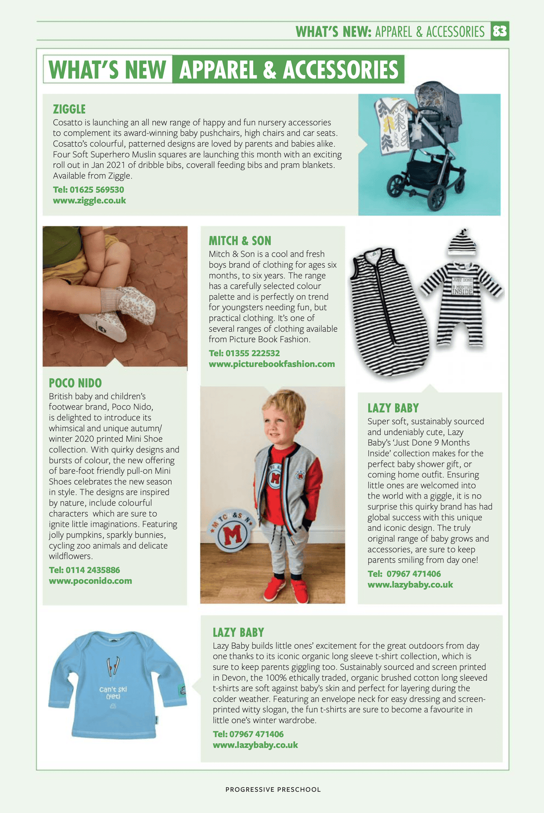 Great to be featured in Progressive Pre School this Month - Lazy Baby