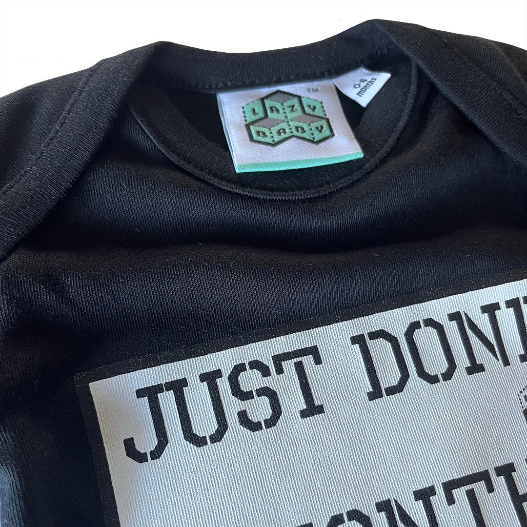 Just Done 9 Months Inside® Baby Tattoo Sleeve Bodysuit - Funny Baby Gift - Novelty Baby Vest - Lazy Baby