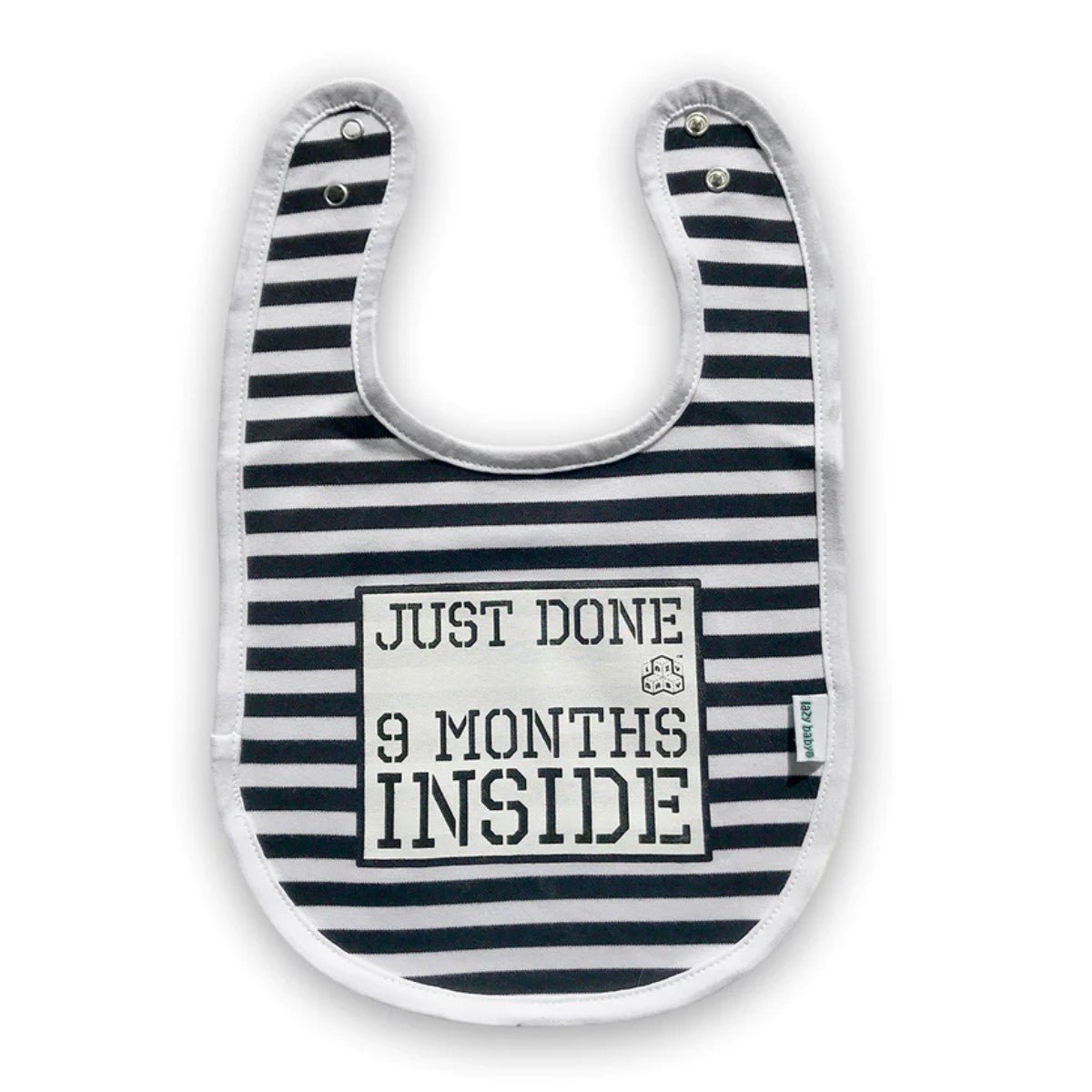 New Born Baby Essentials Gift Set Baby Hat, Bib and Socks Just Done 9 Months Inside Funny Baby Gift - Lazy Baby