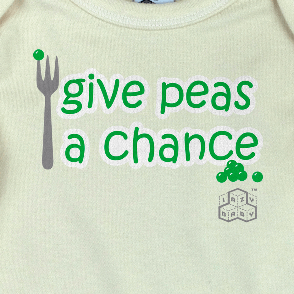 Lazy Baby Gift - Give Peas a Chance Long Sleeve T Shirt - Lazy Baby