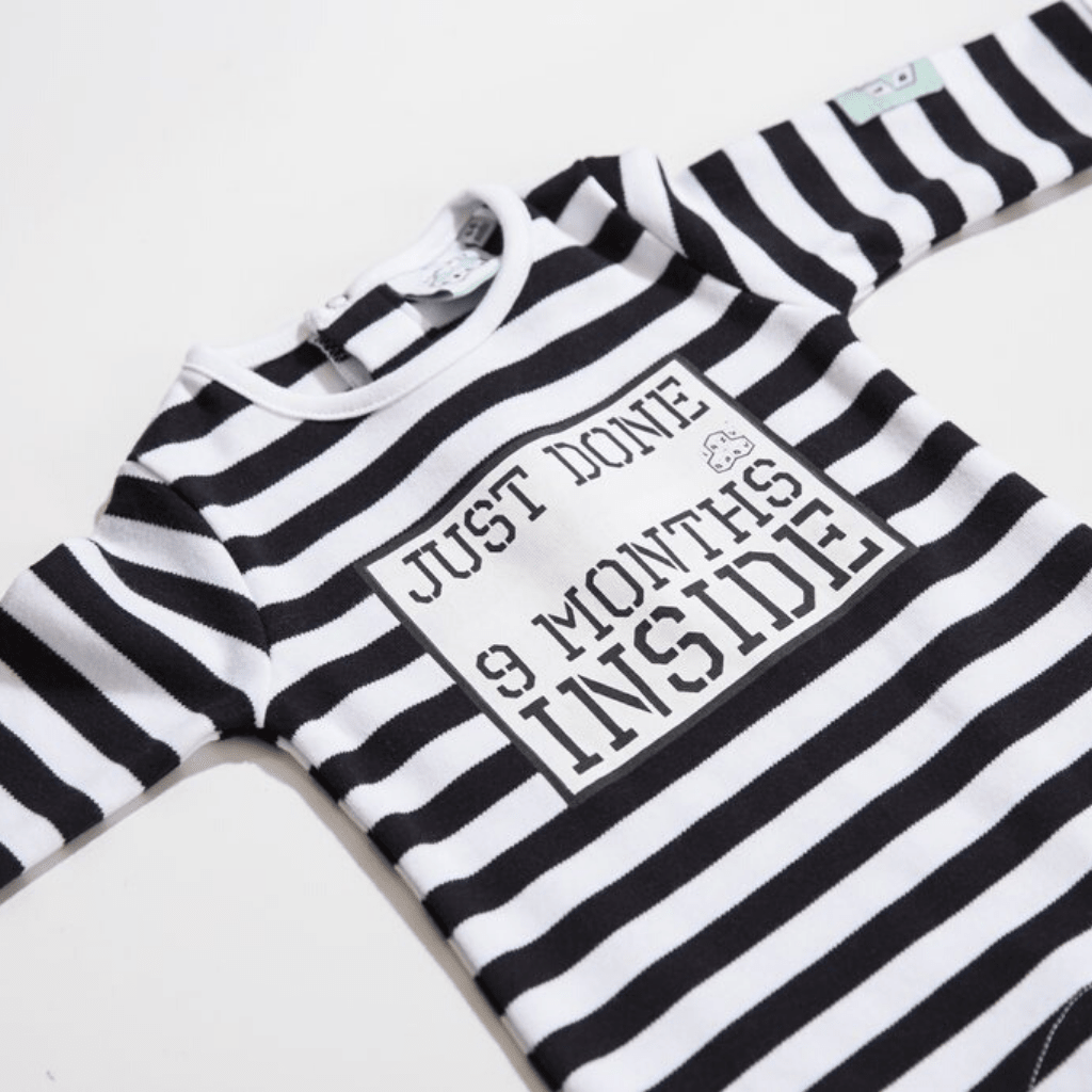 Funny Baby Shower Gift – Just Done 9 Months Inside® Newborn Outfit - Lazy Baby