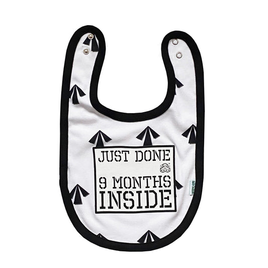 Baby Shower Gift : Just Done 9 Months Inside® : New Born Arrow Bib for Baby Boy Or  Girl By Lazy Baby®