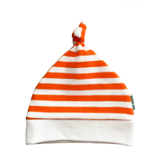 Lazy Baby® Hat Orange and White Stripy Baby Beanie
