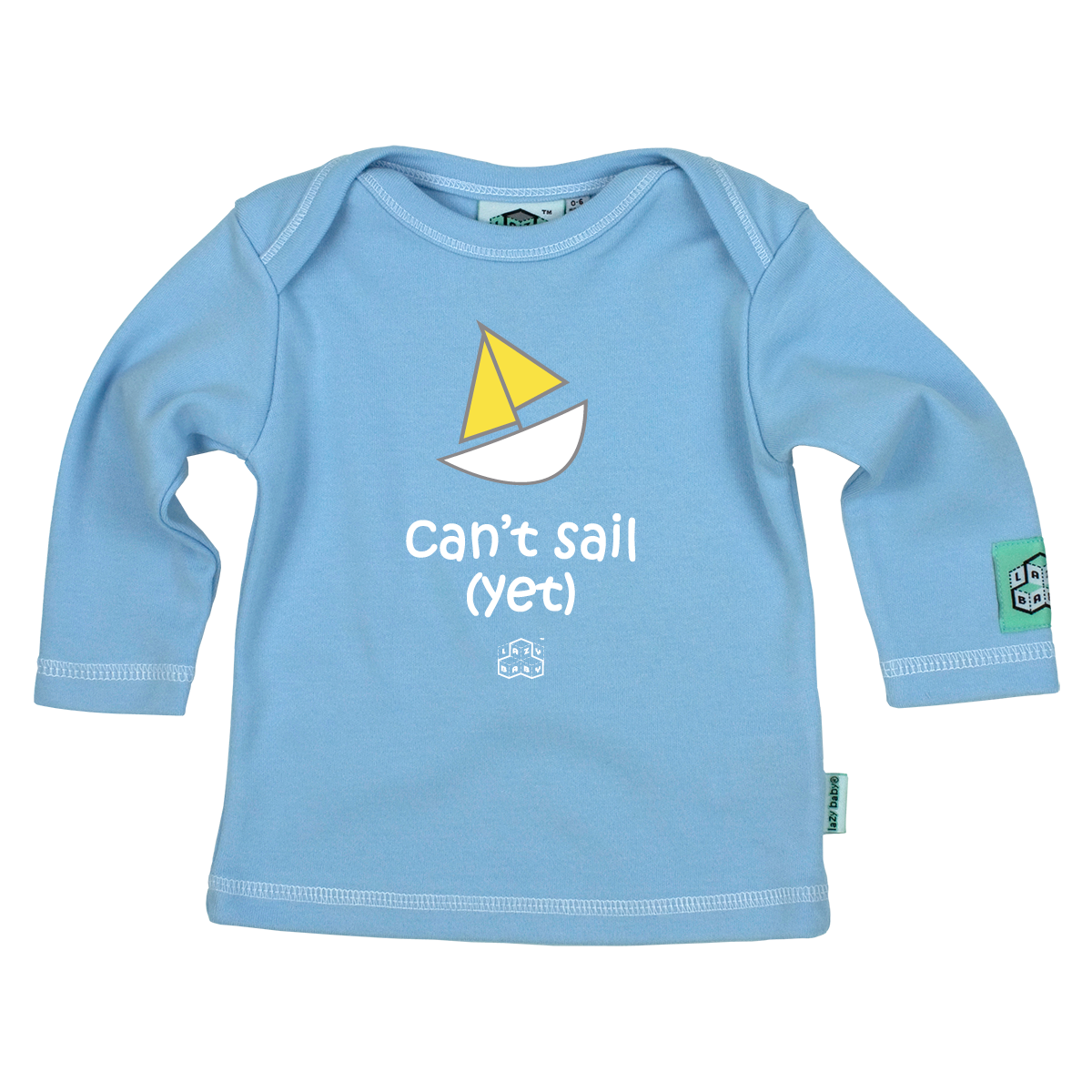 Lazy Baby Gift for Sailers - Can't Sail Yet Blue T Shirt - Lazy Baby